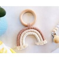 Baby Boho Rainbow Teether, Gender Neutral Baby Gift, Baby Toy, Baby Boy Gift, Boy Teether, Girl Teet | Etsy (US)