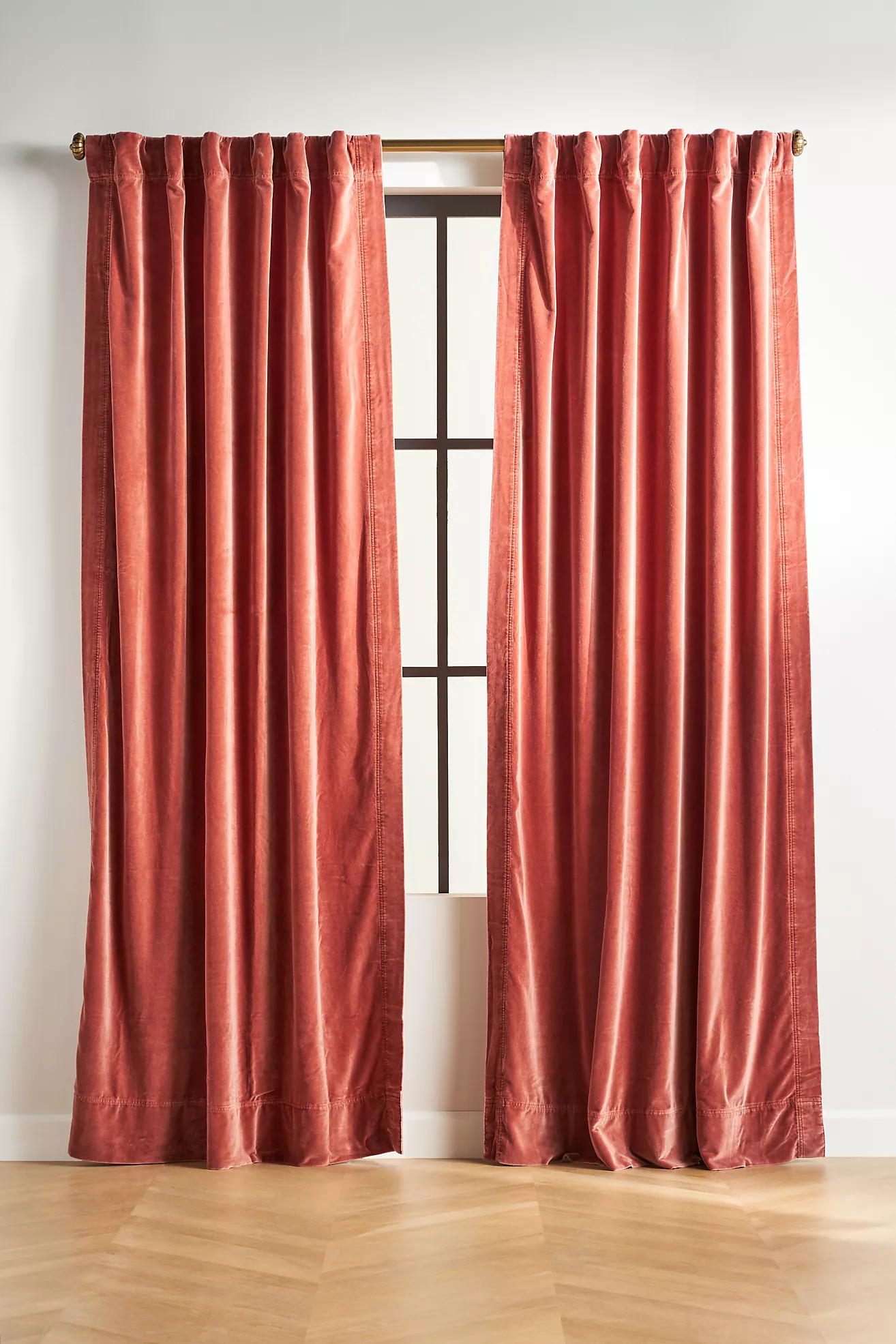 Trova Washed Velvet Curtain | Anthropologie (US)