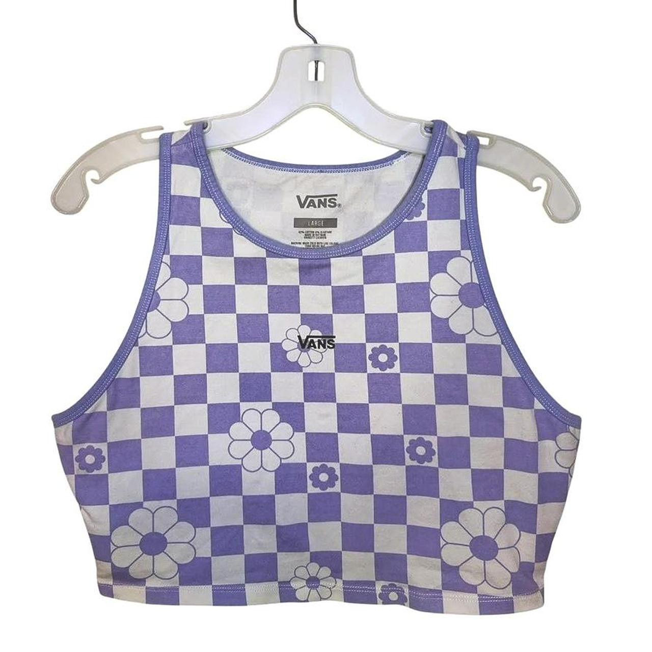 Vans Women's Crop top - Purple/White - L | Depop US