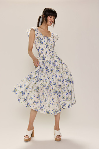 Natalie Floral Smocked Midi Dress | Francesca's
