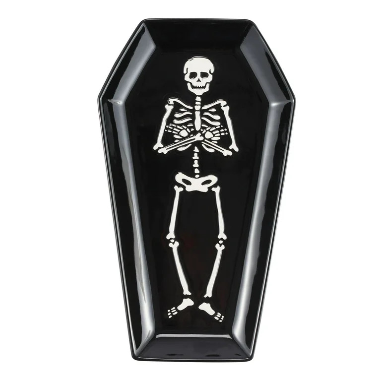Halloween Earthenware Coffin Shaped Serving Tray, 12.12 in x 7.04 in, by Way To Celebrate - Walma... | Walmart (US)