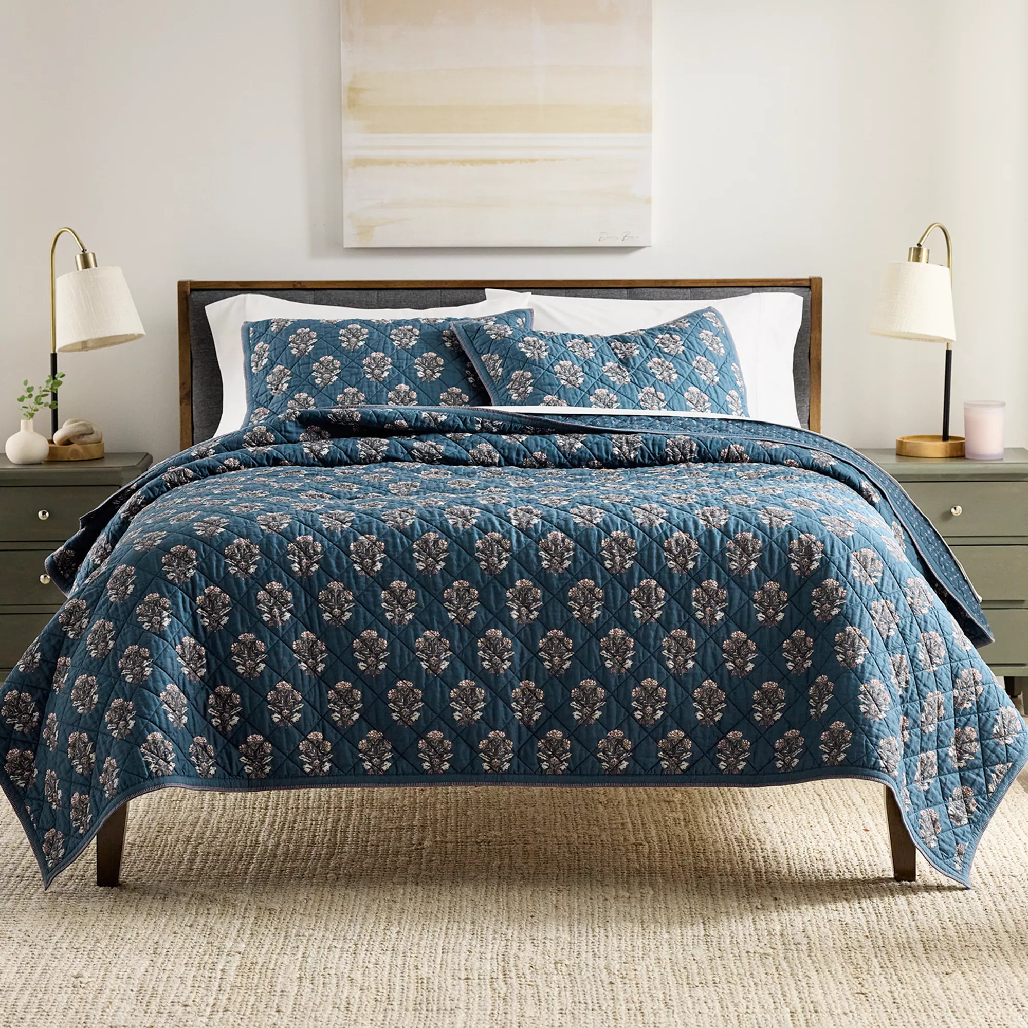Sonoma Goods For Life® Block Print Floral Quilt or Sham | Kohl's