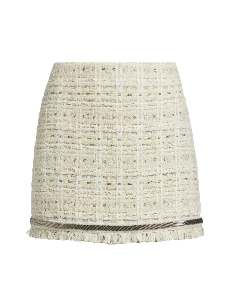 Cinq à Sept Doris Beaded Boucle Tweed Miniskirt | Saks Fifth Avenue