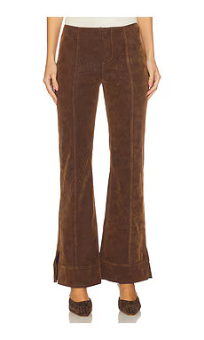 Free People x We The Free Glow Up Pant Suede In Shaved Chocolate from Revolve.com | Revolve Clothing (Global)