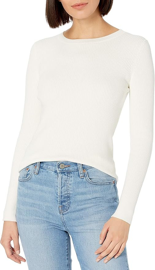The Drop Women's Amber Fitted Ribbed Crew Neck Sweater | Amazon (US)