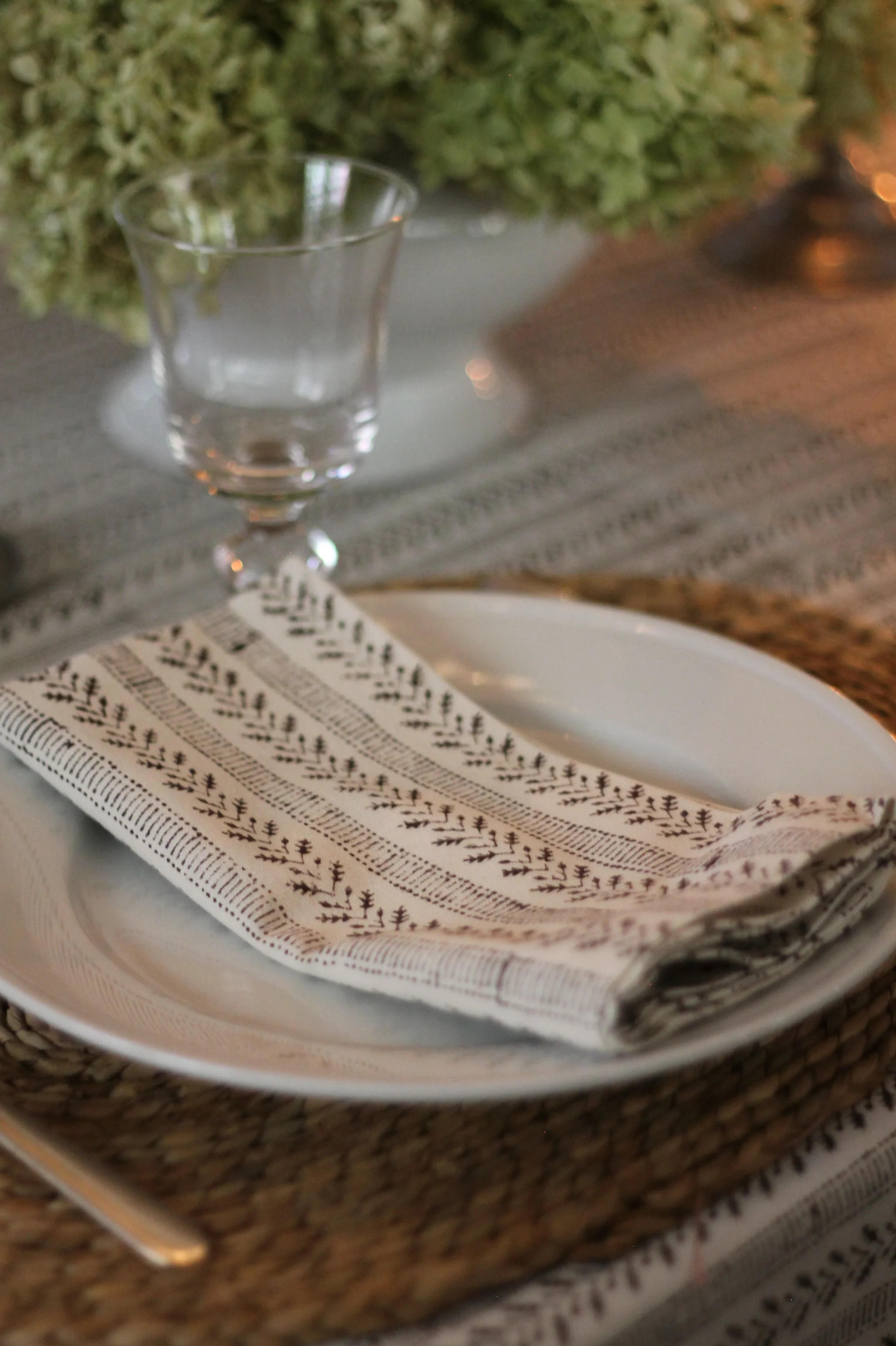 Oak Leaf Ticking Stripe Napkins | JSH Home Essentials