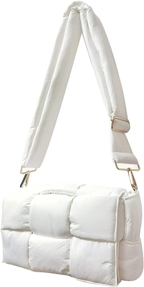 NAARIIAN cotton padded cassette crossbody bag Puffer shoulder bag designer handbag for women woven d | Amazon (US)