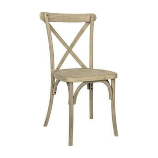 Carnegy Avenue Hercules Commercial Light Oak Indoor/Outdoor Wood Look Resin Cross Back Chair CGA-... | The Home Depot