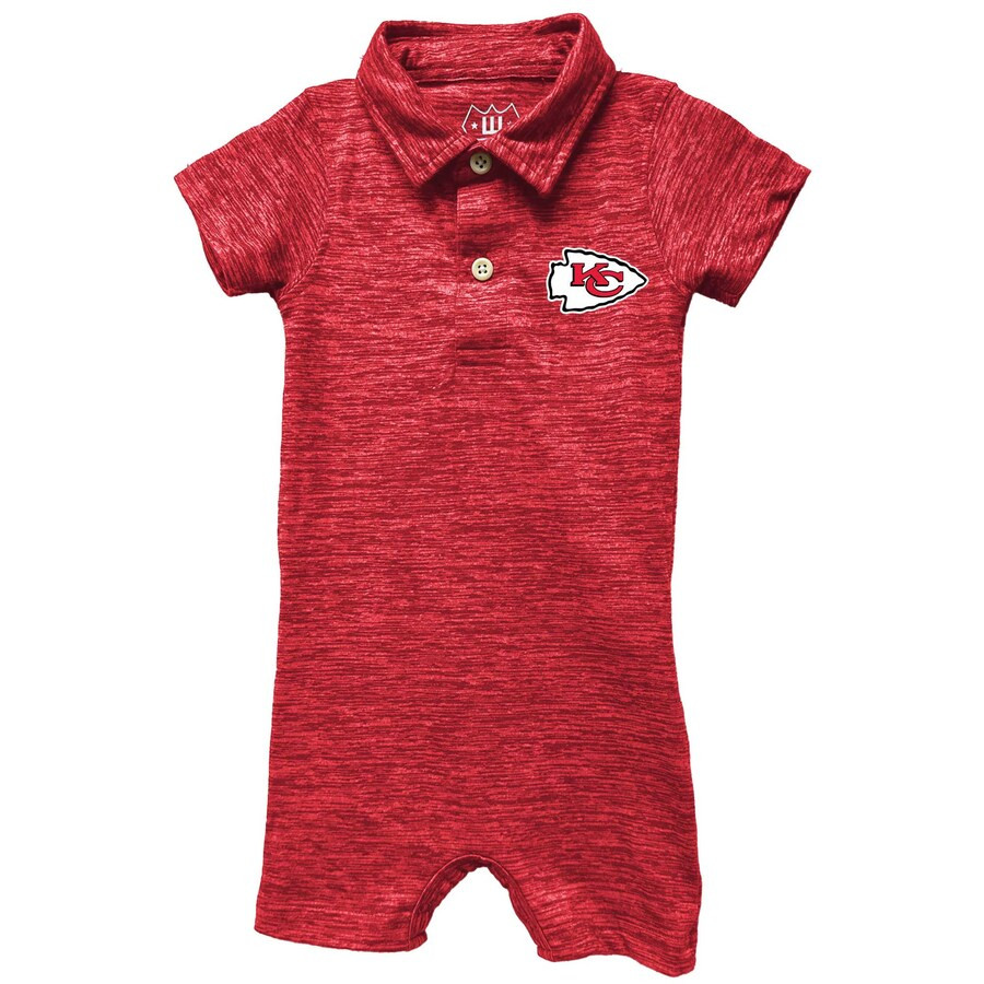 Infant Kansas City Chiefs Wes & Willy Red Short Leg Cloudy Yarn Polo Bodysuit | NFL Shop