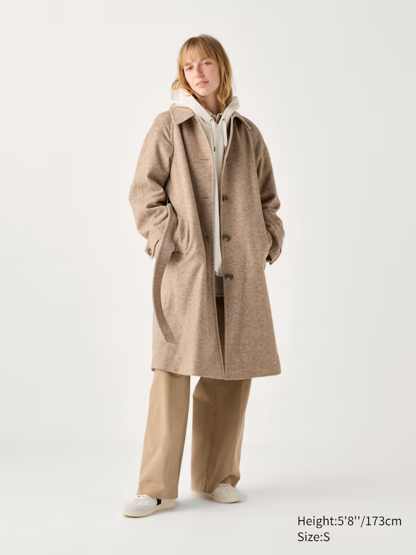 Tweed Single Collar Coat | UNIQLO (UK)