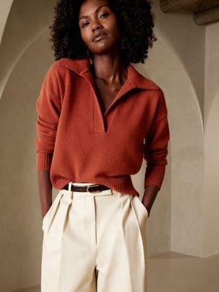 Luna Cashmere Sweater Polo | Banana Republic (US)