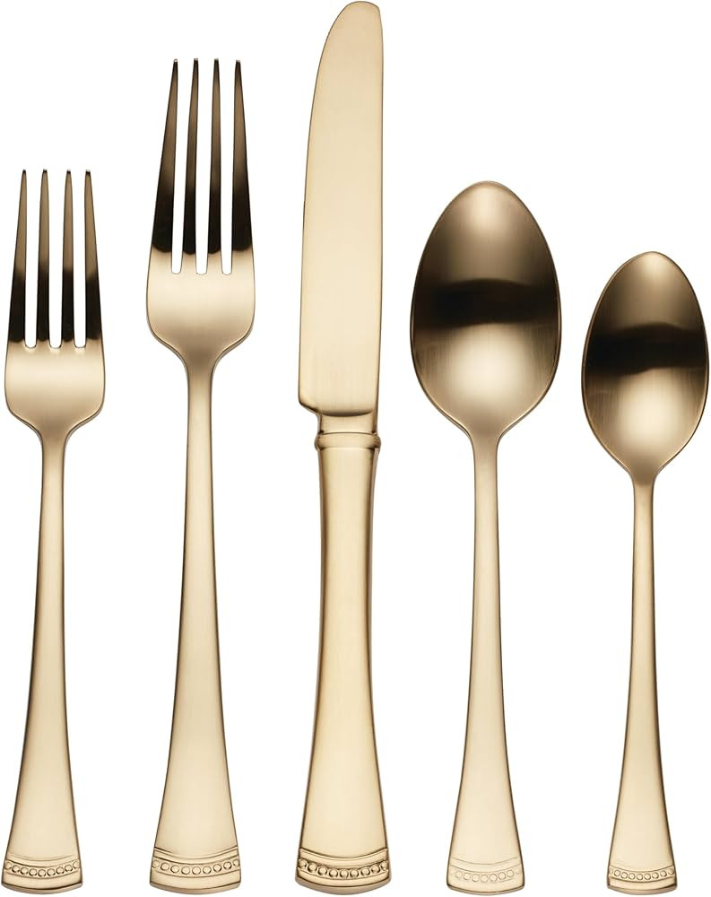 Lenox Portola, 3.40 LB, 20-Piece Flatware Set, Gold | Amazon (US)