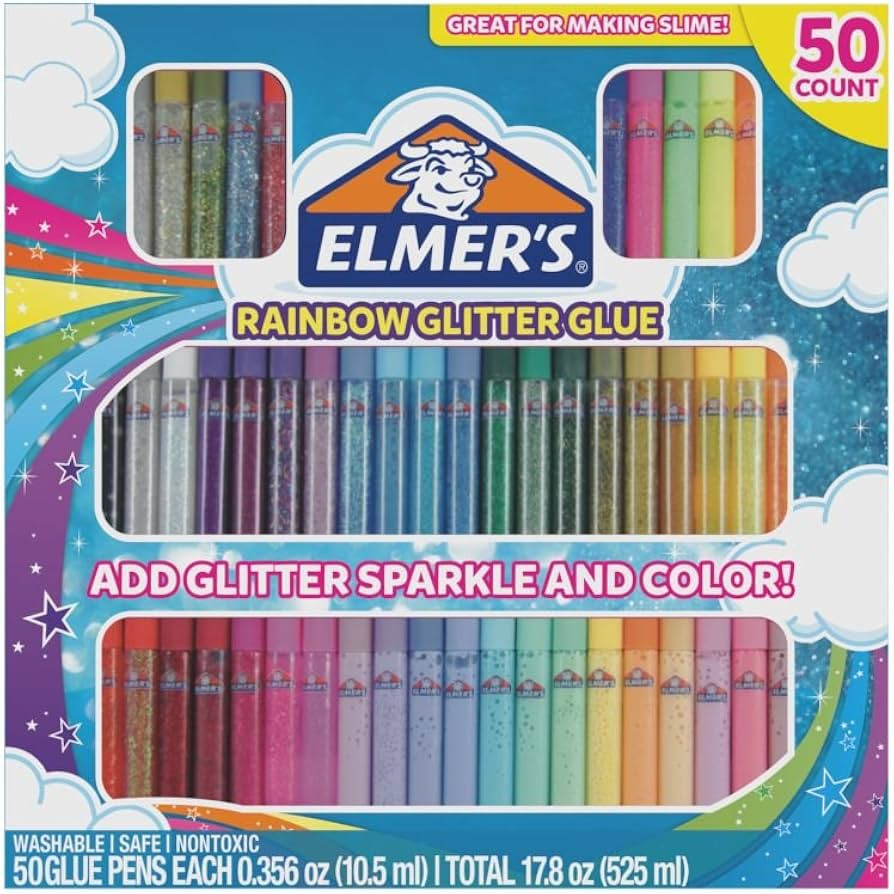 Elmer's Swirl Glam Glitter Glue, 0.36 Oz. Each, Pack of 5 Color Tubes | Amazon (US)