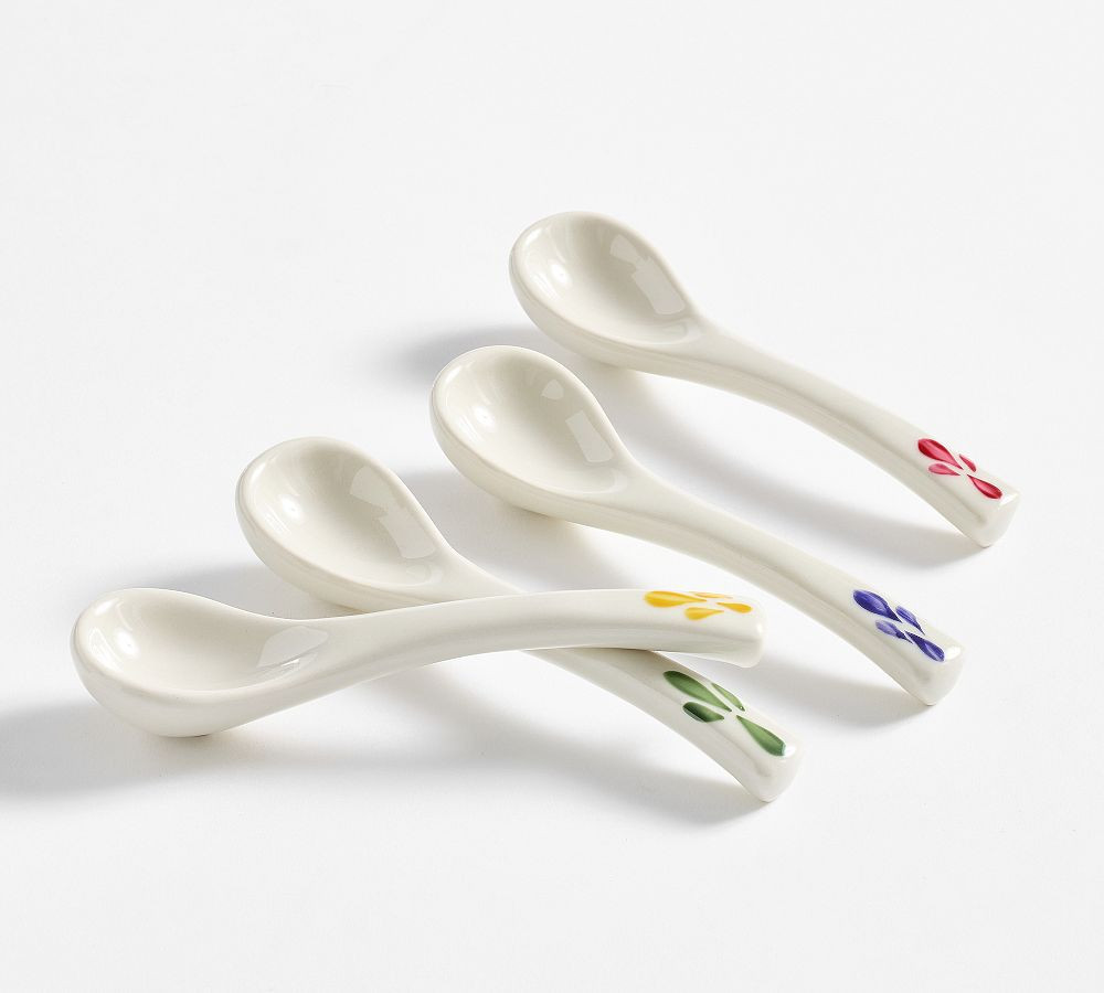Puebla Porcelain Spoons, Mixed Set of 4 - Multi | Pottery Barn (US)