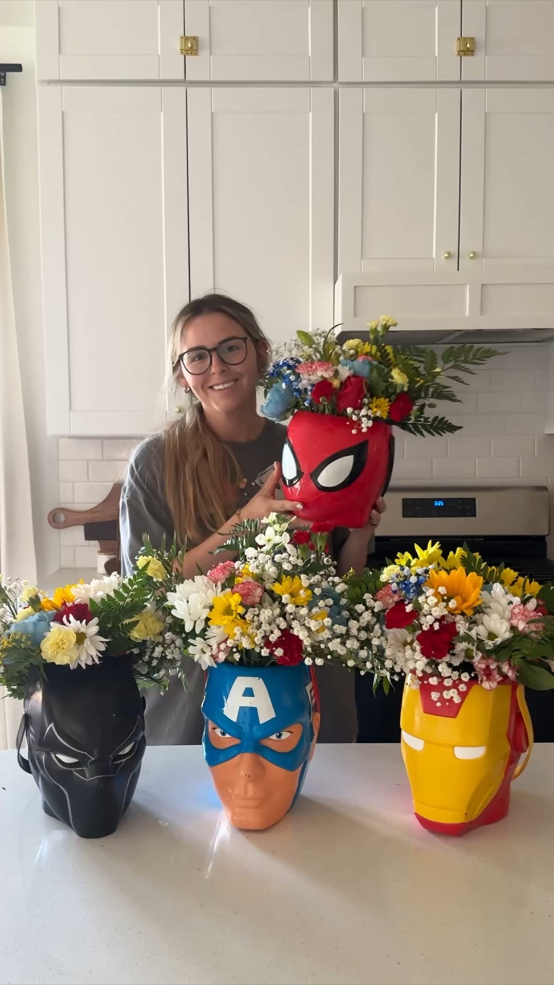 Superhero flower arrangement centerpieces 

#LTKParties