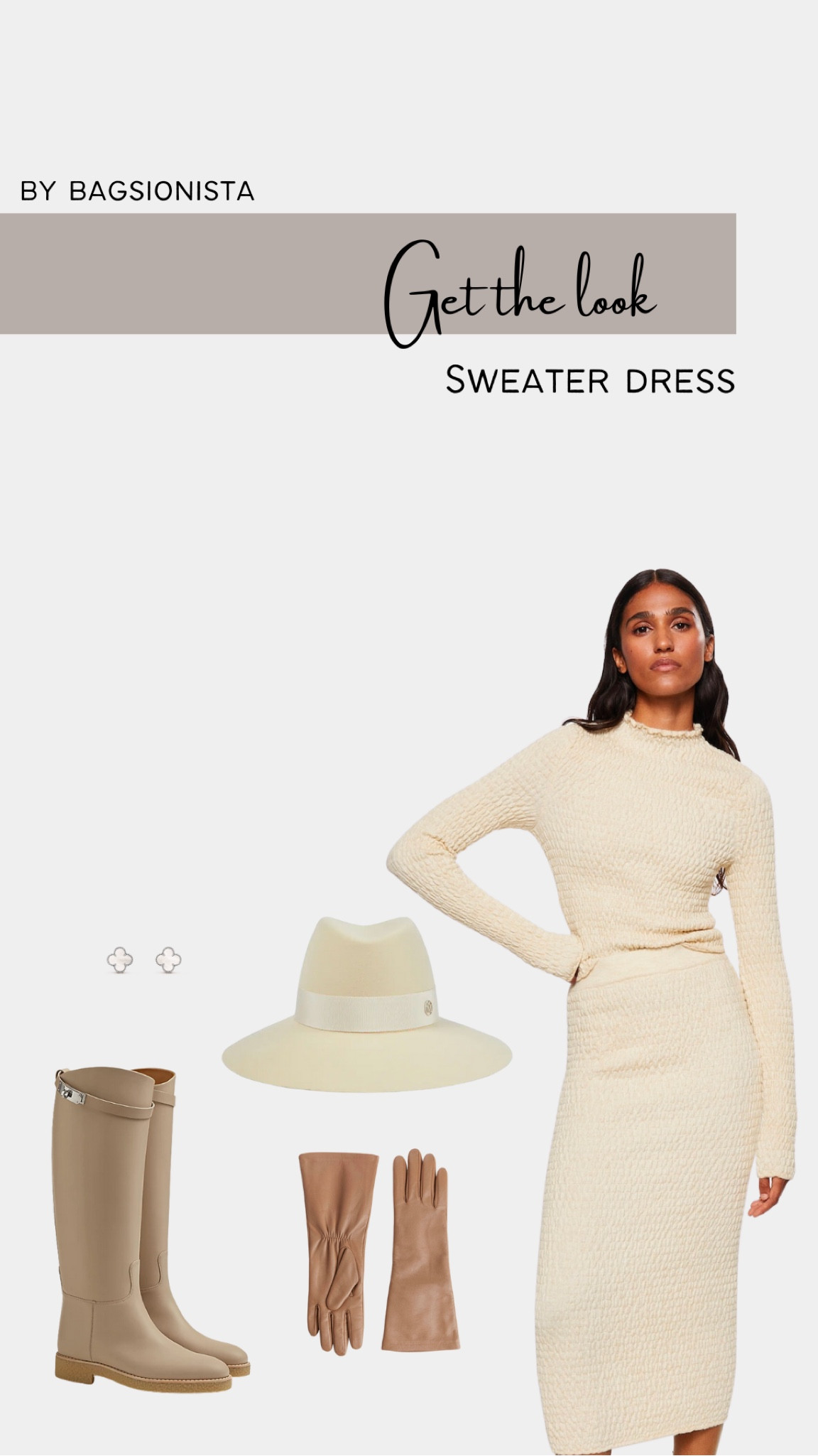 A monochrome look with  elegant and chic details. Soft elegance is the way to go these days. Style a cute knitted long dress with beautiful crème and taupe accessories 🤎 #falllook #fallideas #knitdress #taupeboots #sweaterdress

#LTKeurope #LTKSeasonal #LTKstyletip