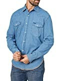 Wrangler Men's Western Work Shirt Washed Finish, Stonewashed, Medium | Amazon (US)