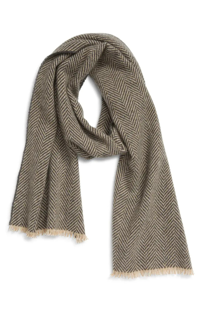 Andrew Stewart Herringbone Cashmere Scarf | Nordstrom | Nordstrom