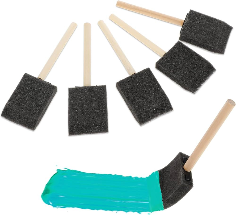 5 Pcs 2 inch Foam Paint Brushes, Sponge Wood Handle Paint Brush Foam Sponge Brush Brushes Sponges... | Amazon (US)