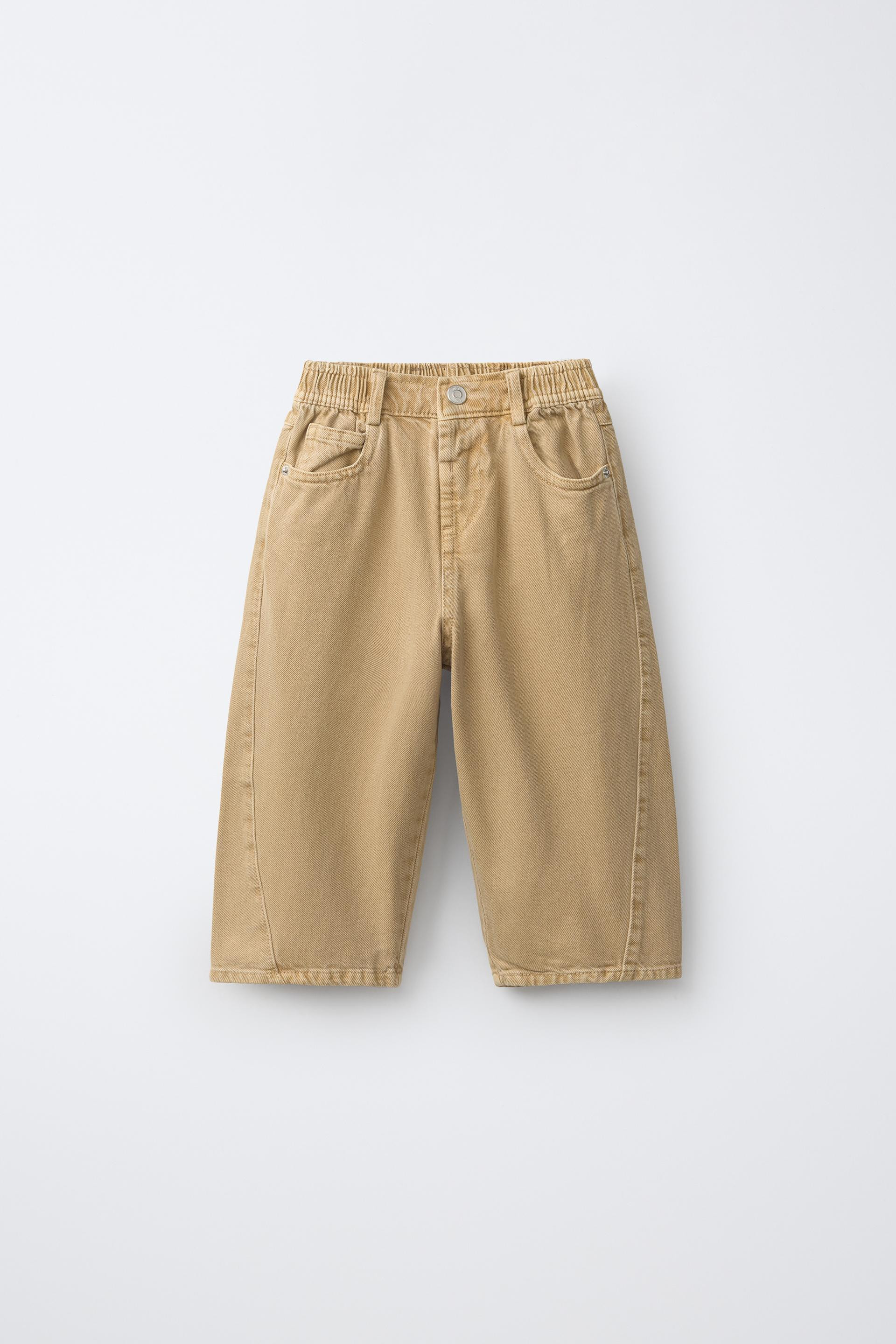 Zara - Baggy Twill Pants - Sand - 4 Years (40,9 Inches) - Kids | Zara US