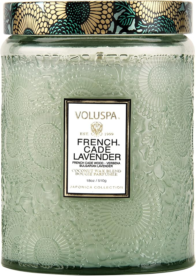 Voluspa French Cade Lavender Candle | Large Glass Jar | 18 Oz | 100 Hour Burn Time | All Natural ... | Amazon (US)