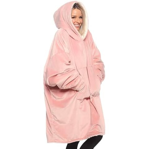 Bedsure Wearable Blanket Hoodie for Adult & Kids - Sherpa Blanket Hoodie as Gifts for Mom Women, ... | Amazon (US)
