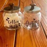 Makeup Jars , Diy Jar, Cotton Balls Q-Tips | Etsy (US)