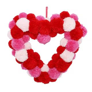 15" Pom Pom Valentine's Day Wall Wreath by Celebrate It™ | Michaels | Michaels Stores