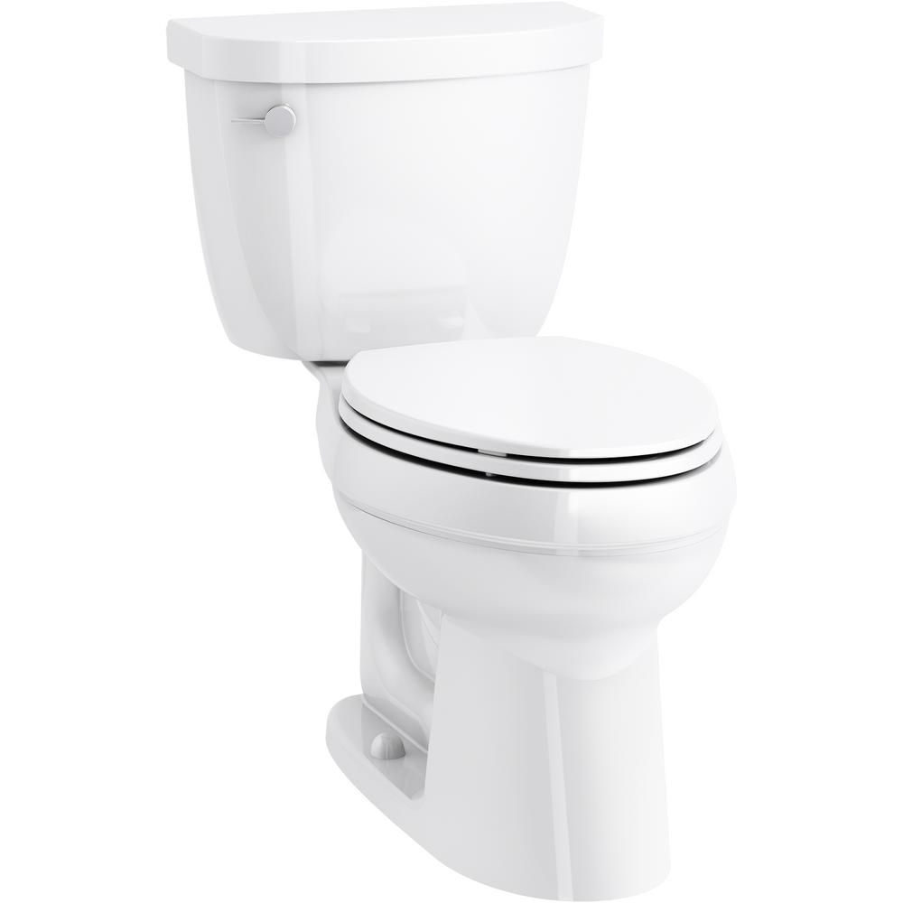 Cimarron 2-Piece Complete Solution 1.28 GPF Single Flush Elongated Toilet in White (Slow-Close Se... | The Home Depot