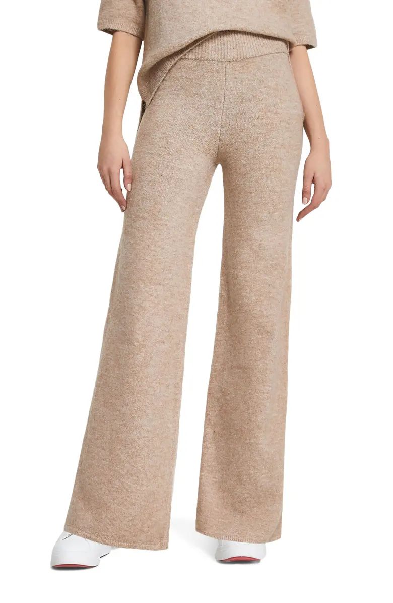 River Island Cozy Wide Leg Knit Trousers | Nordstrom | Nordstrom