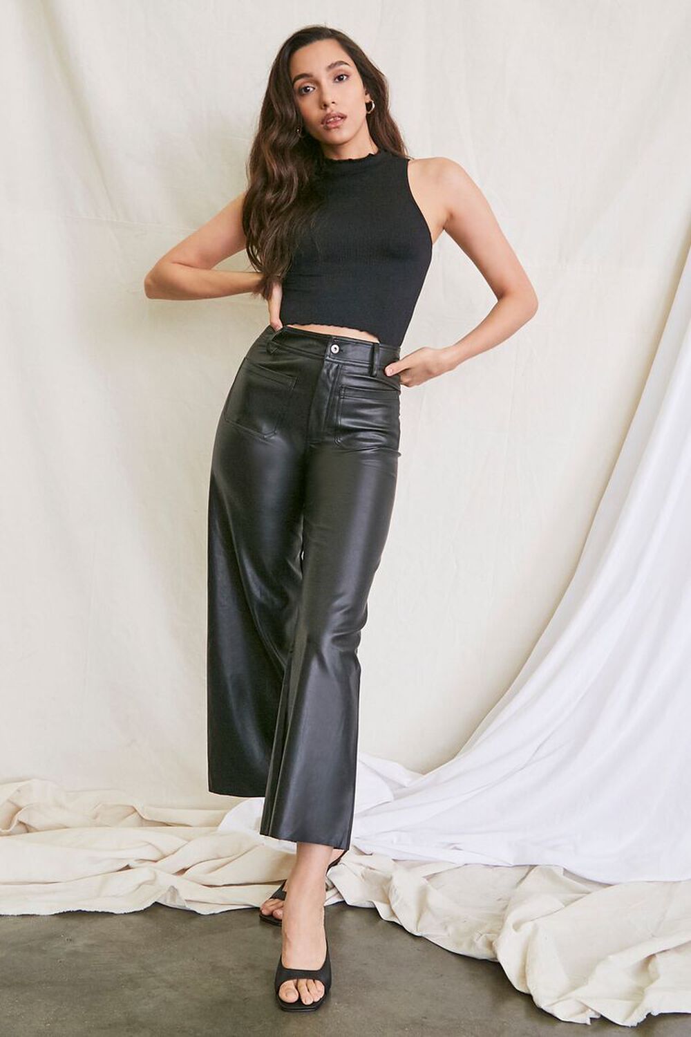 Faux Leather Wide-Leg Pants | Forever 21 (US)