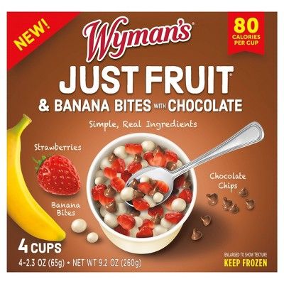 Wyman's Frozen Just Fruit Banana Bites with Chocolate Chips - 9.2oz/4ct | Target