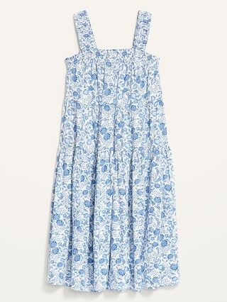 Sleeveless Smocked Floral Midi Swing Dress for Women | Old Navy (US)