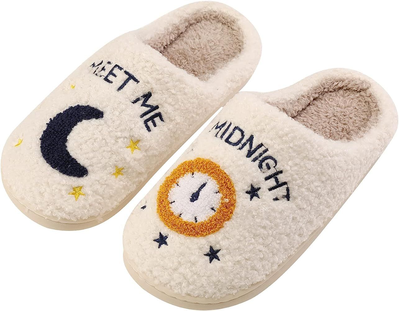Qubuwalk Meet Me at Midnight Merch Soft Plush Fuzzy Slippers Warm Cozy House Slippers for Women M... | Amazon (US)