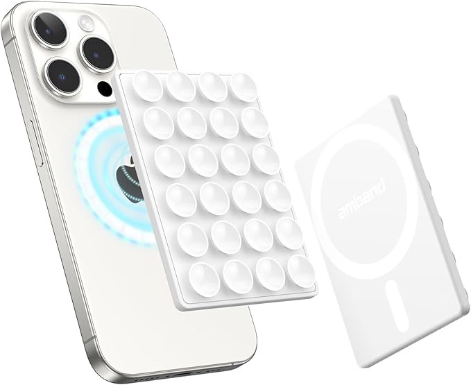 amBand Magnetic Suction Mirror Window Phone Holder, Sticky Grip Double Sided Mount for iPhone, Gy... | Amazon (US)