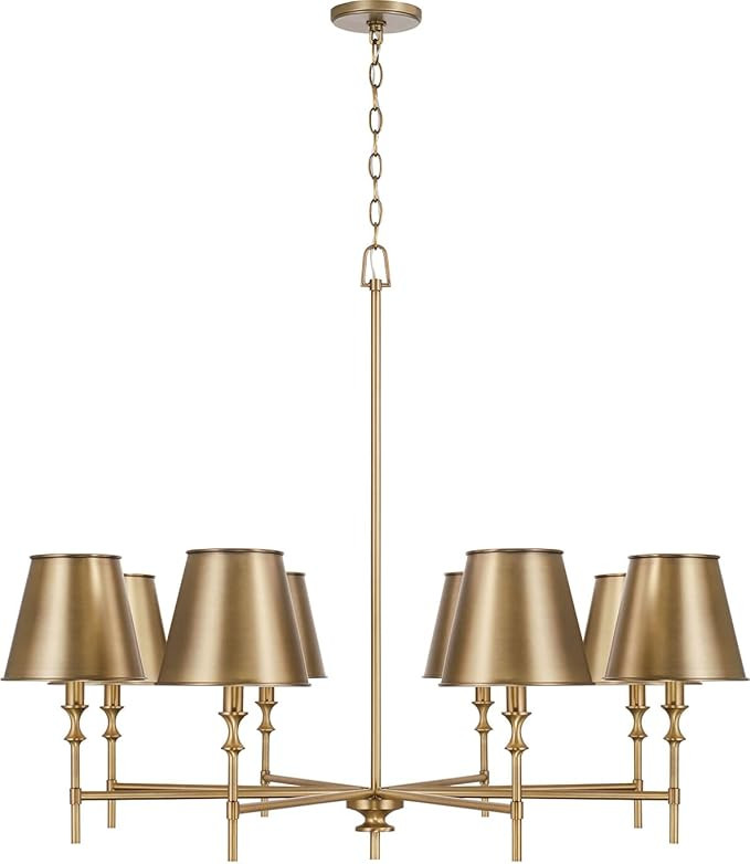 Capital Lighting 449781AD-707 Whitney Mid-Century Retro Vintage Metal Shade Chandelier, 8-Light 4... | Amazon (US)