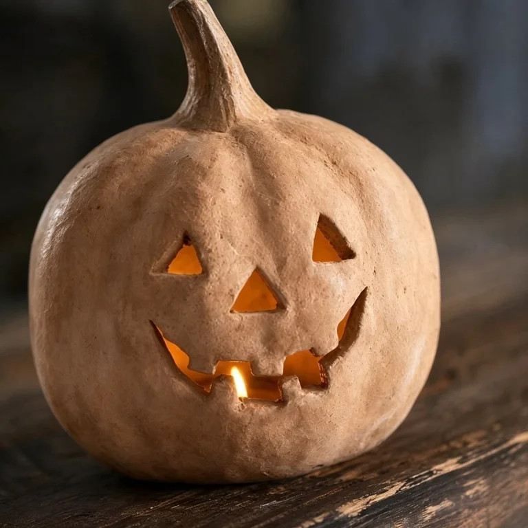 Holloyiver Handmade Terracotta Pumpkin Jack O' Lantern, Halloween Fall Terracotta Pumpkin Lantern... | Walmart (US)