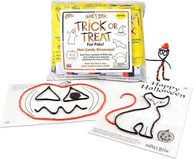 Wikki Stix Trick or Treat Fun Paks are The Perfect Non-Candy Halloween Treat, Pak of 50, Made in ... | Amazon (US)