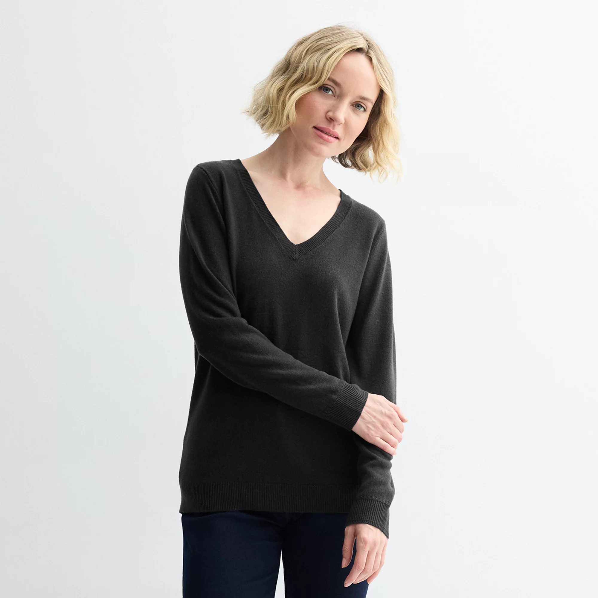 Women's Croft & Barrow® The Extra Soft V-Neck Sweater | Kohl's