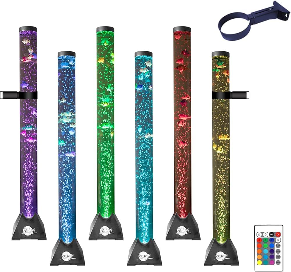 Brewish 4FT Sensory LED Water Bubble Tube Lamp,with 20 Color Changing Night Light Effects,Fake Aq... | Amazon (US)