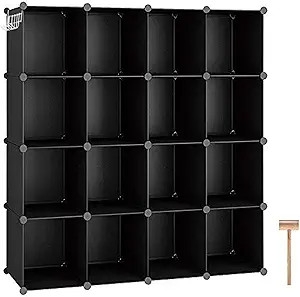 C&AHOME Cube Storage Organizer, 16-Cube Shelves Units, Plastic Storage Cubes, DIY Closet Organize... | Amazon (US)
