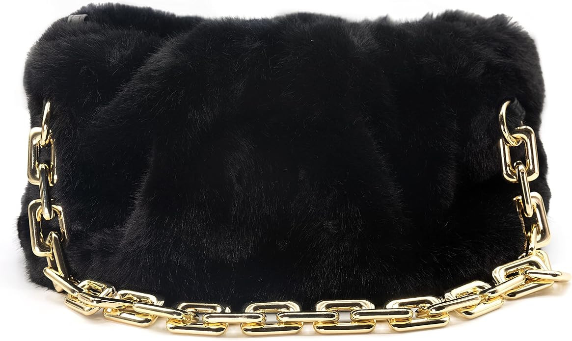 Women's Chain Pouch Bag | Cloud-Shaped Dumpling Clutch Purse | Ruched Chain Link Shoulder Handbag | Amazon (US)