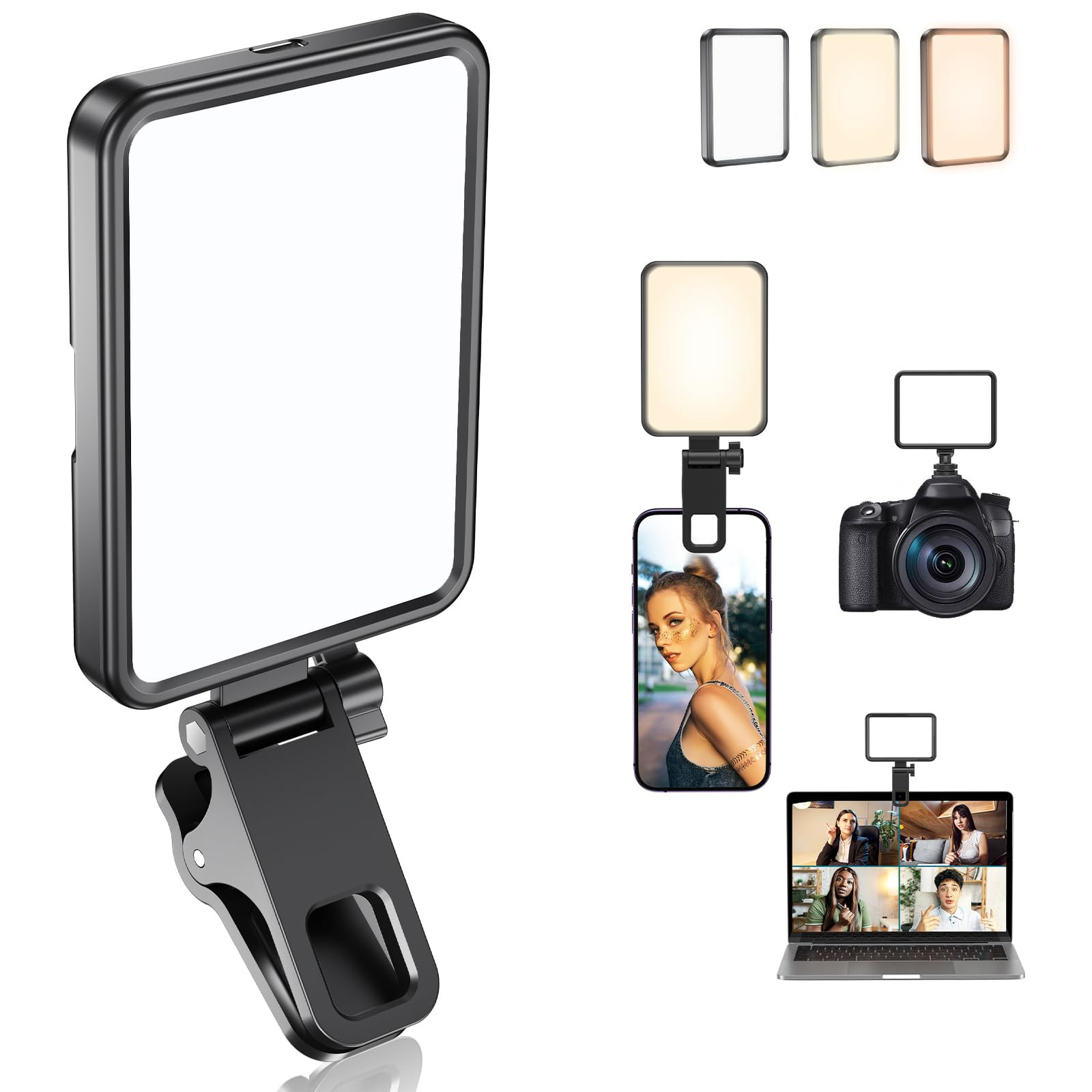 Rechargeable Soft Selfie Light for Phone, Camera, Laptop, 4-14H Battery Portable LED Light for Pi... | Amazon (US)