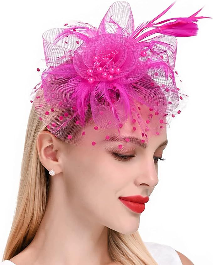 Fascinators for Women Girls, Tea Party Hats, Kentucky Derby Hats, Derby Hat, Fascinator Flower Ri... | Amazon (US)