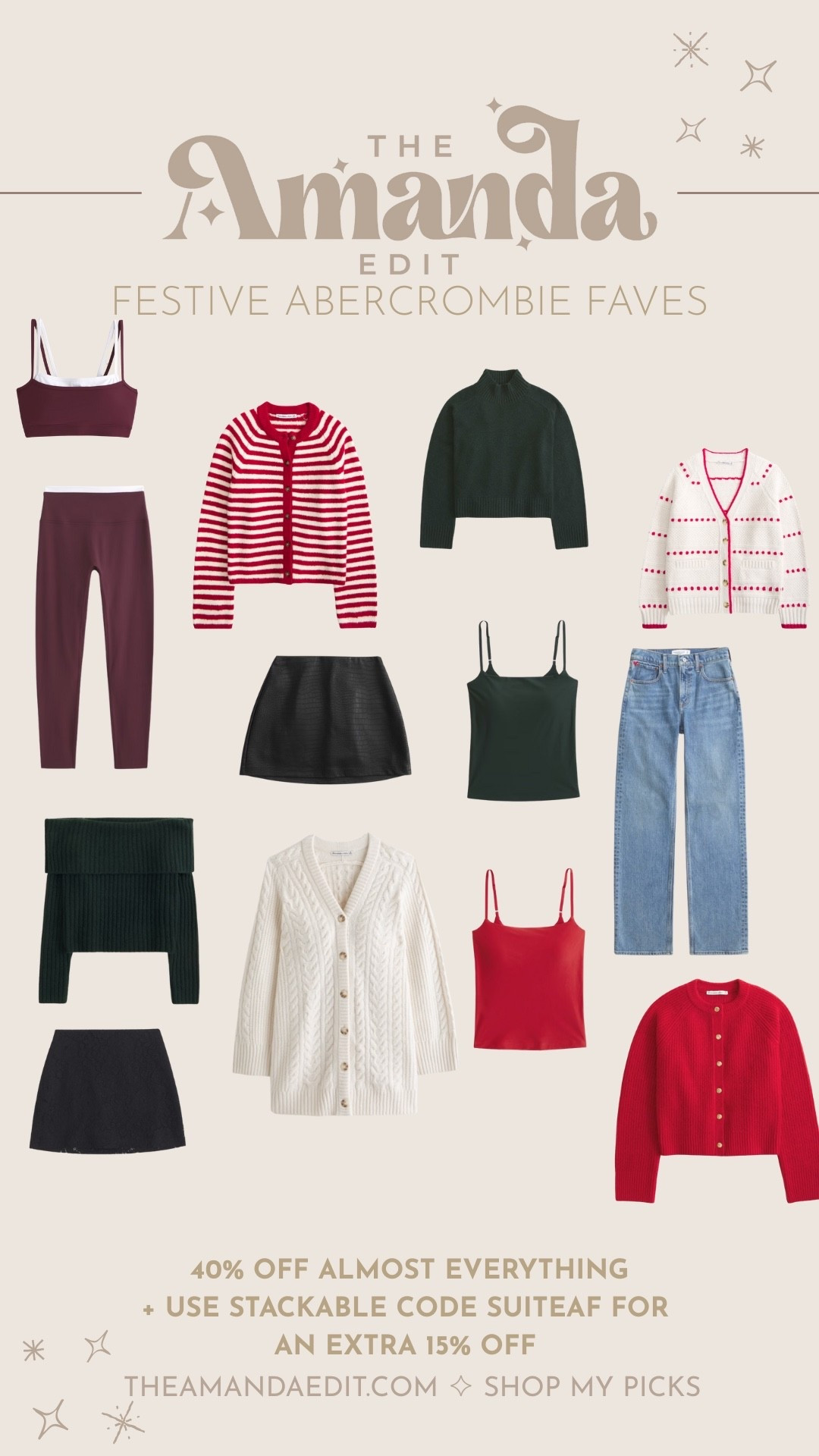 Last sale of the year: all my festive Abercrombie faves linked here. Use code SUITEAF to save an additional 15%! 

#LTKGiftGuide #LTKHoliday #LTKSaleAlert
