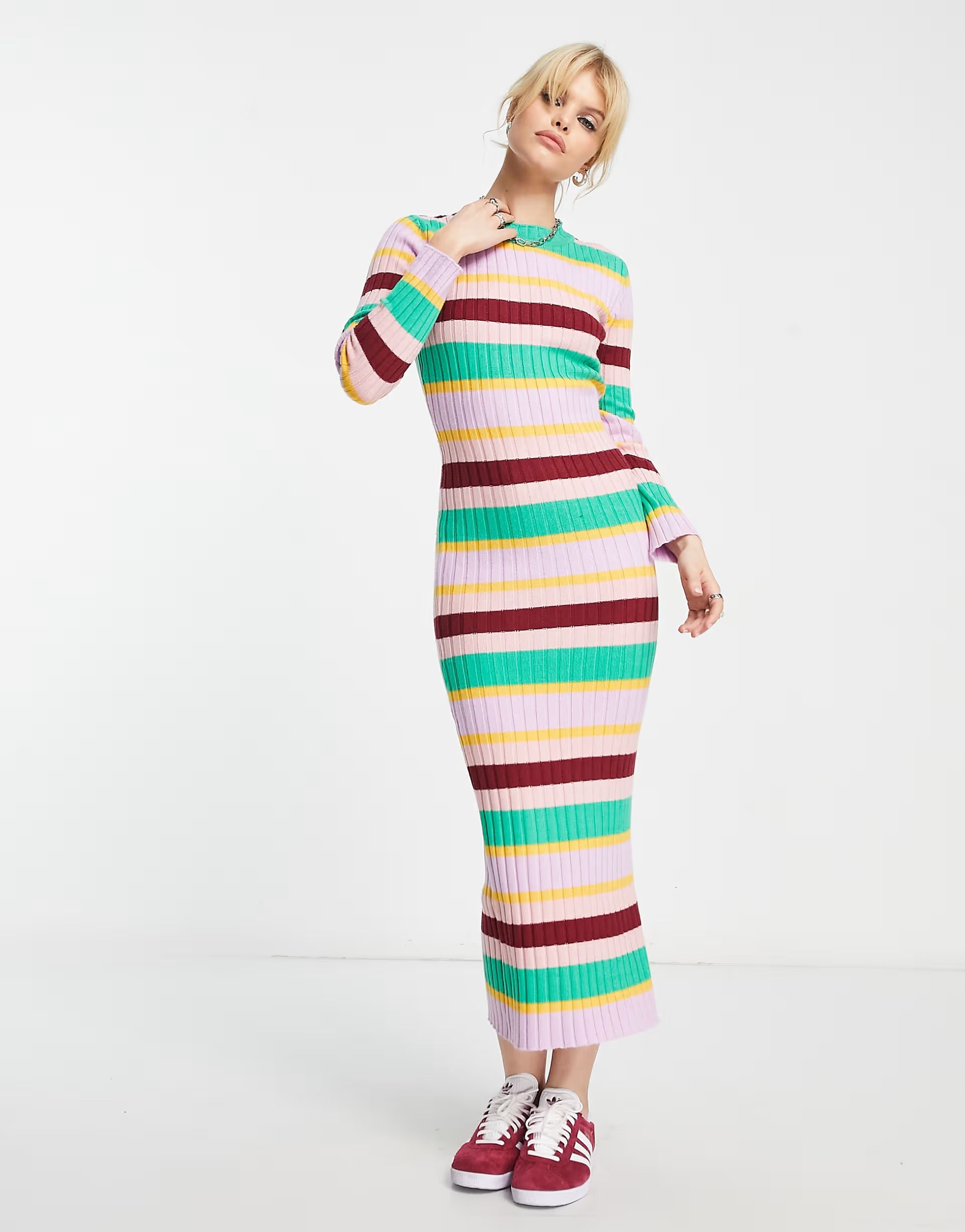 Y.A.S knit maxi dress in multicolored stripe  | ASOS | ASOS (Global)