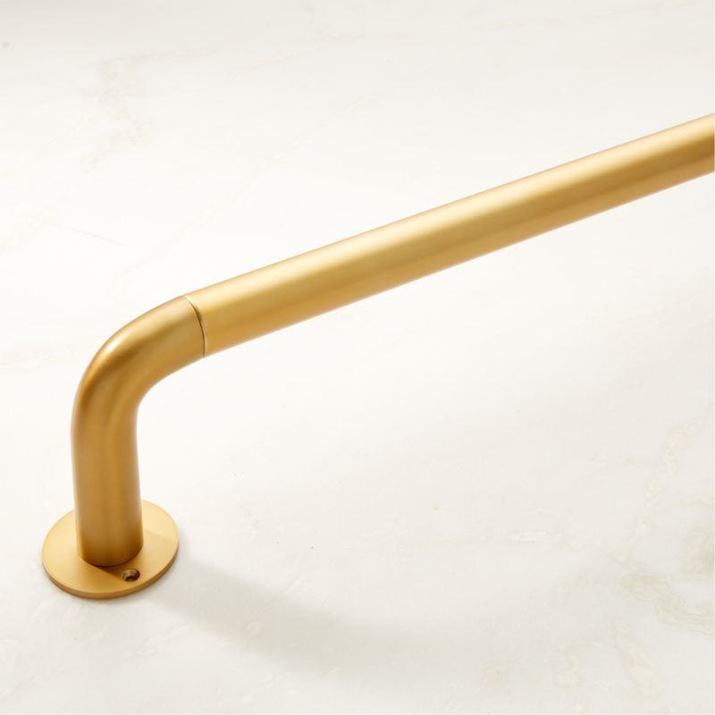 Modern Brushed Brass Adjustable Blackout Curtain Rod 28''-48" + Reviews | CB2 | CB2