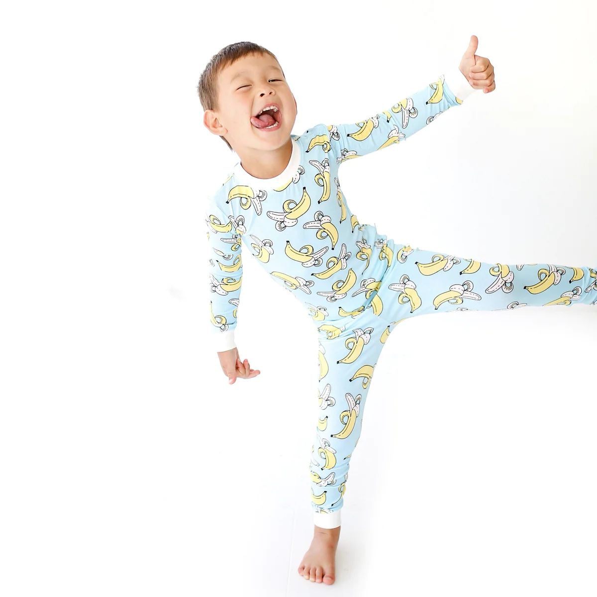 Bananas Two-Piece Bamboo Viscose Pajama Set | Little Sleepies