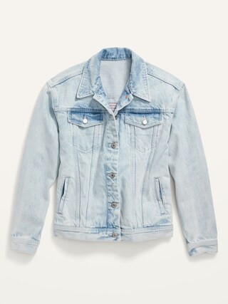 Embroidered American Flag Boyfriend Jean Jacket for Women | Old Navy (US)