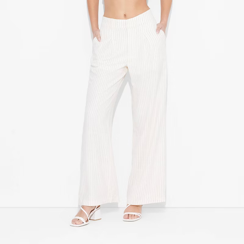 Women's Mid-Rise Wide Leg Linen Trousers - Wild Fable™ | Target